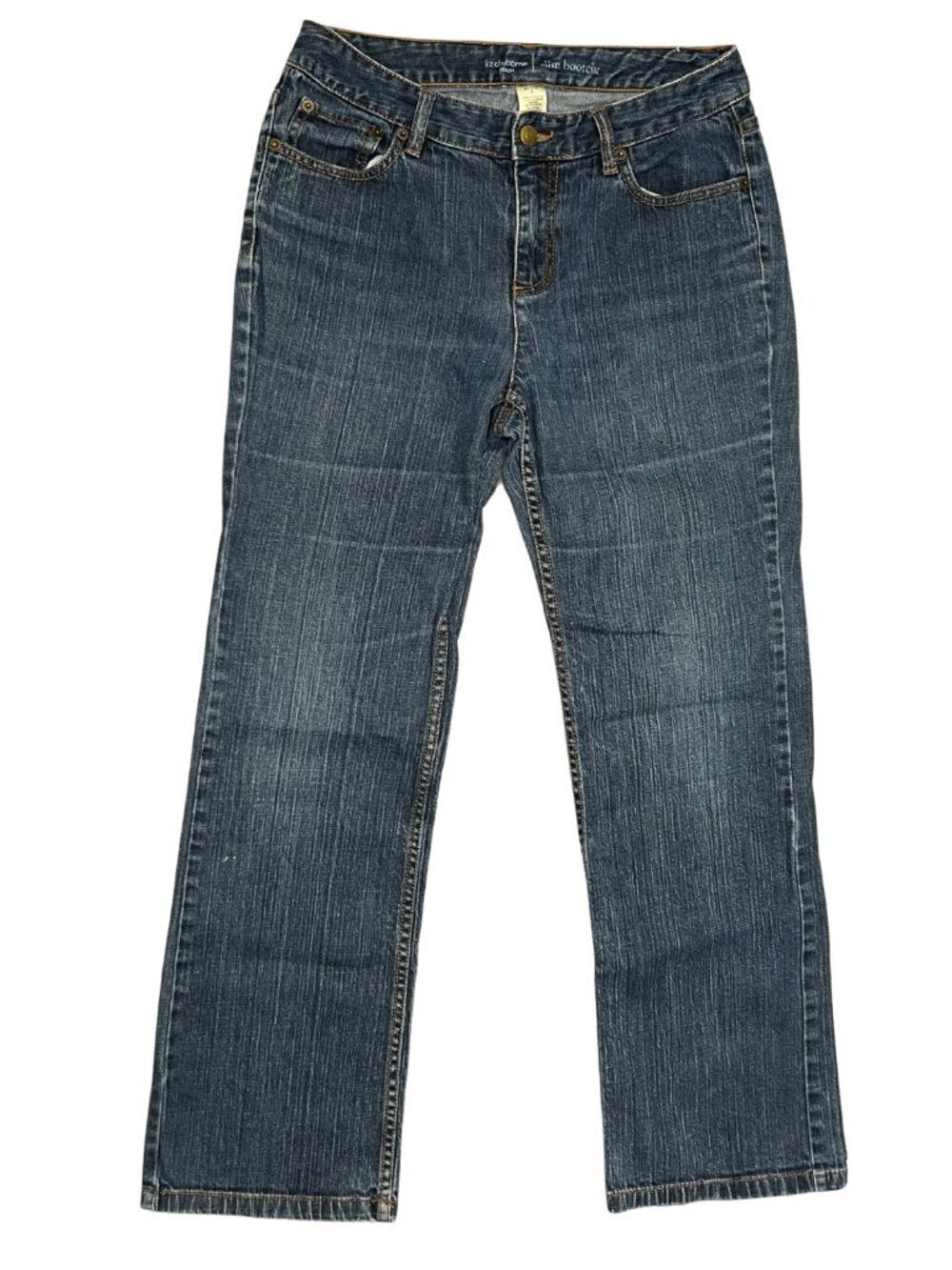 Liz Claiborne Slim Bootcut Jeans Size 6 Petite Dark Wash Mid Rise Stretch Denim